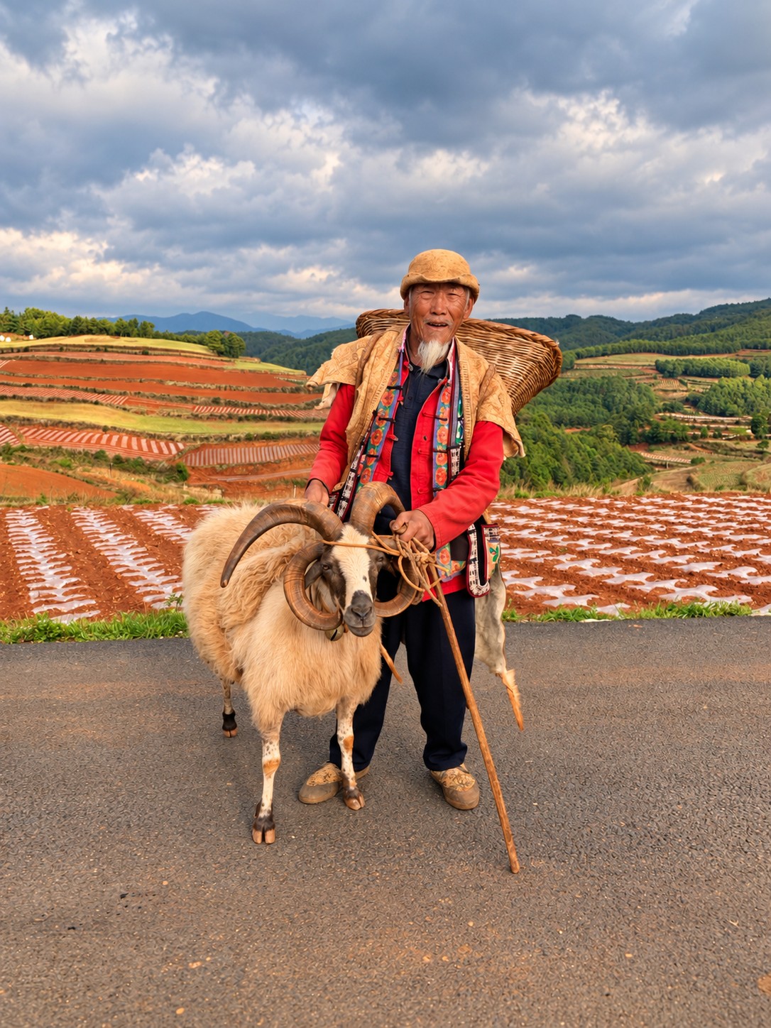 Un incontro tra i campi rossi dello Yunnan