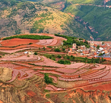 Le terrazze di terra rossa dello Yunnan